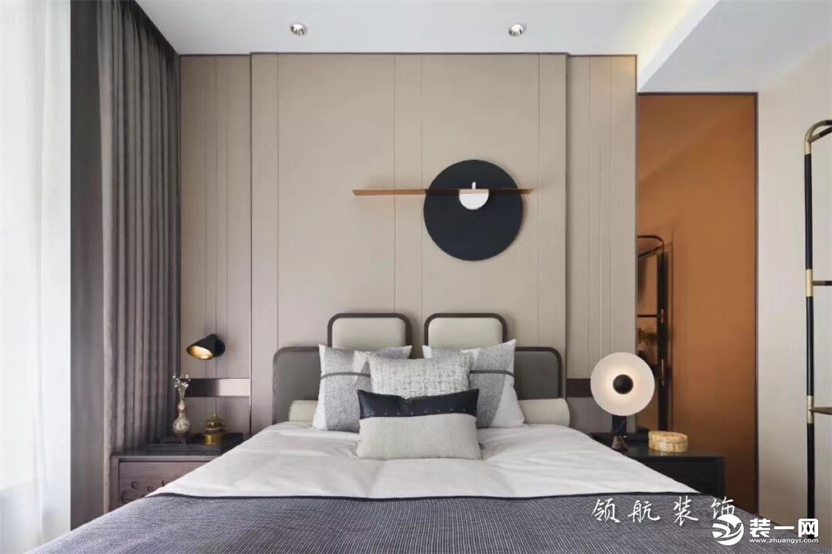 【领航装饰】徐州110平方户型现代轻奢风格三室卧室装修效果图