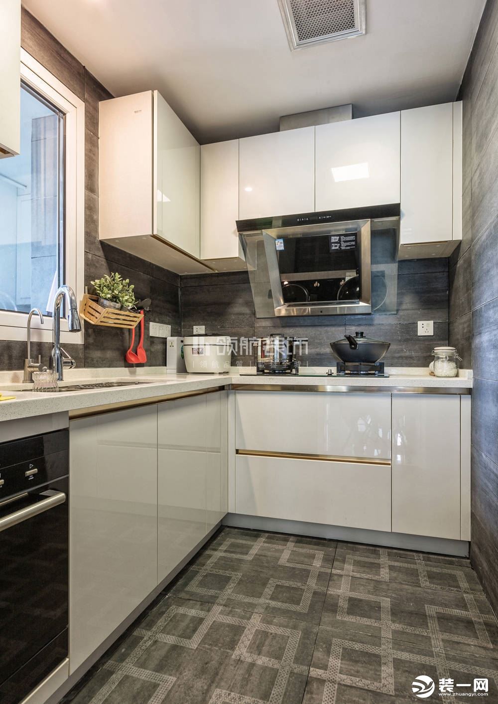 【领航装饰】徐州90平方户型现代美式风格两室厨房装修效果图