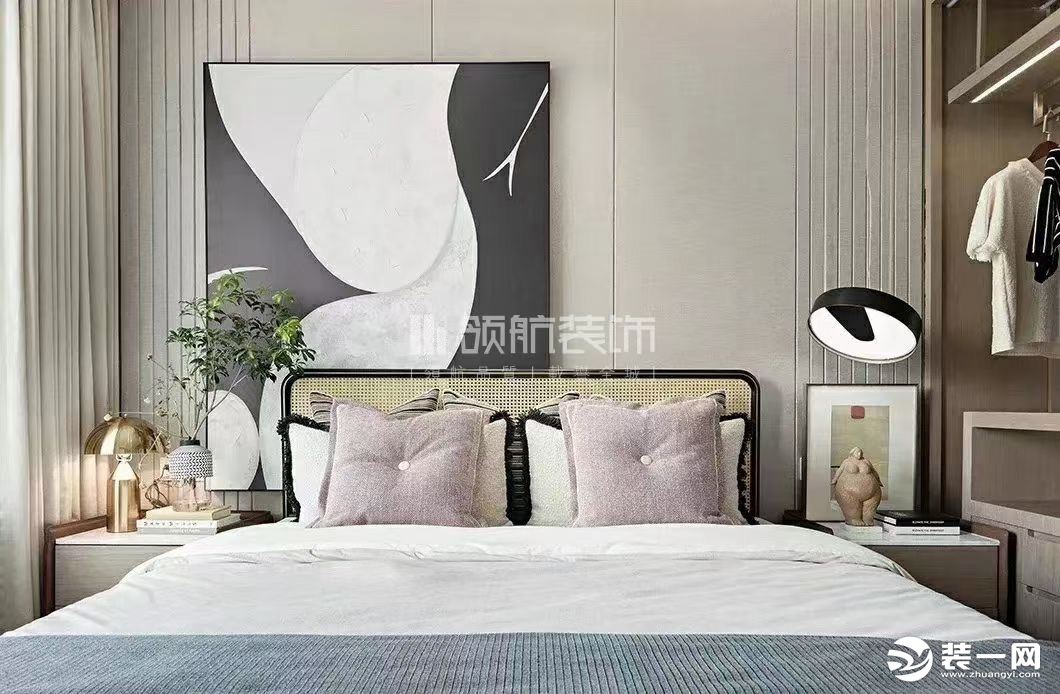 【领航装饰】徐州85平方户型现代风格两室卧室装修效果图