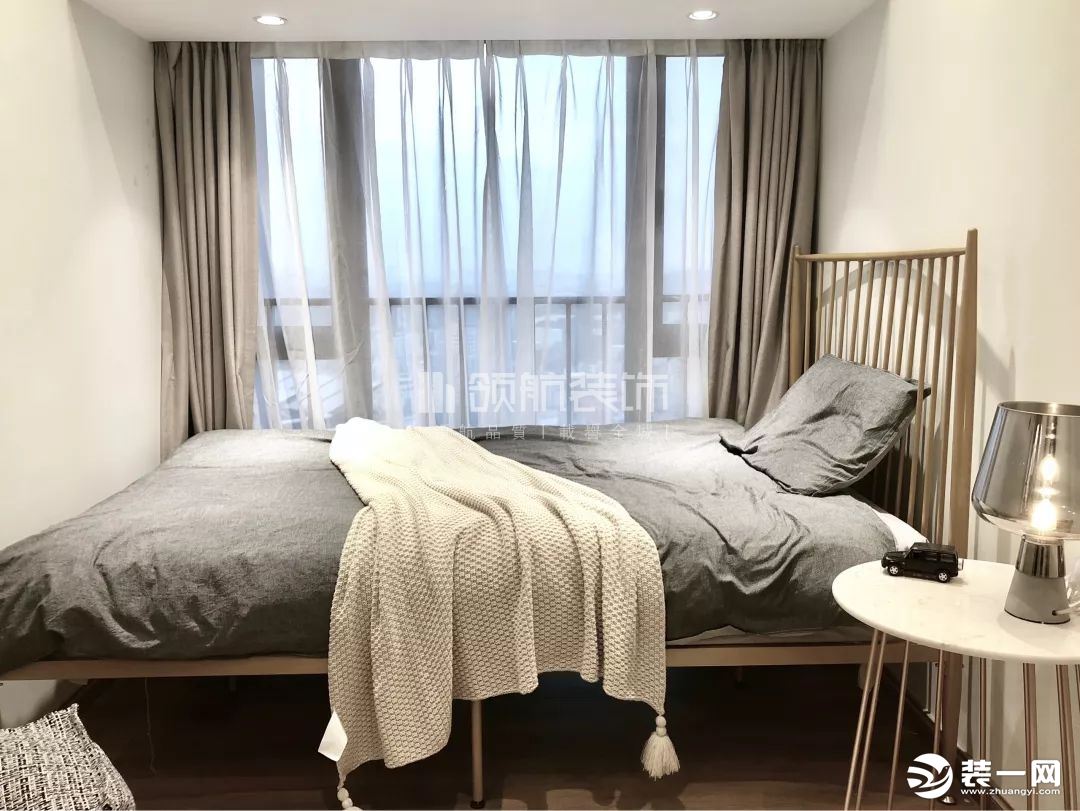 【领航装饰】徐州89平方户型轻奢风格三室卧室装修效果图