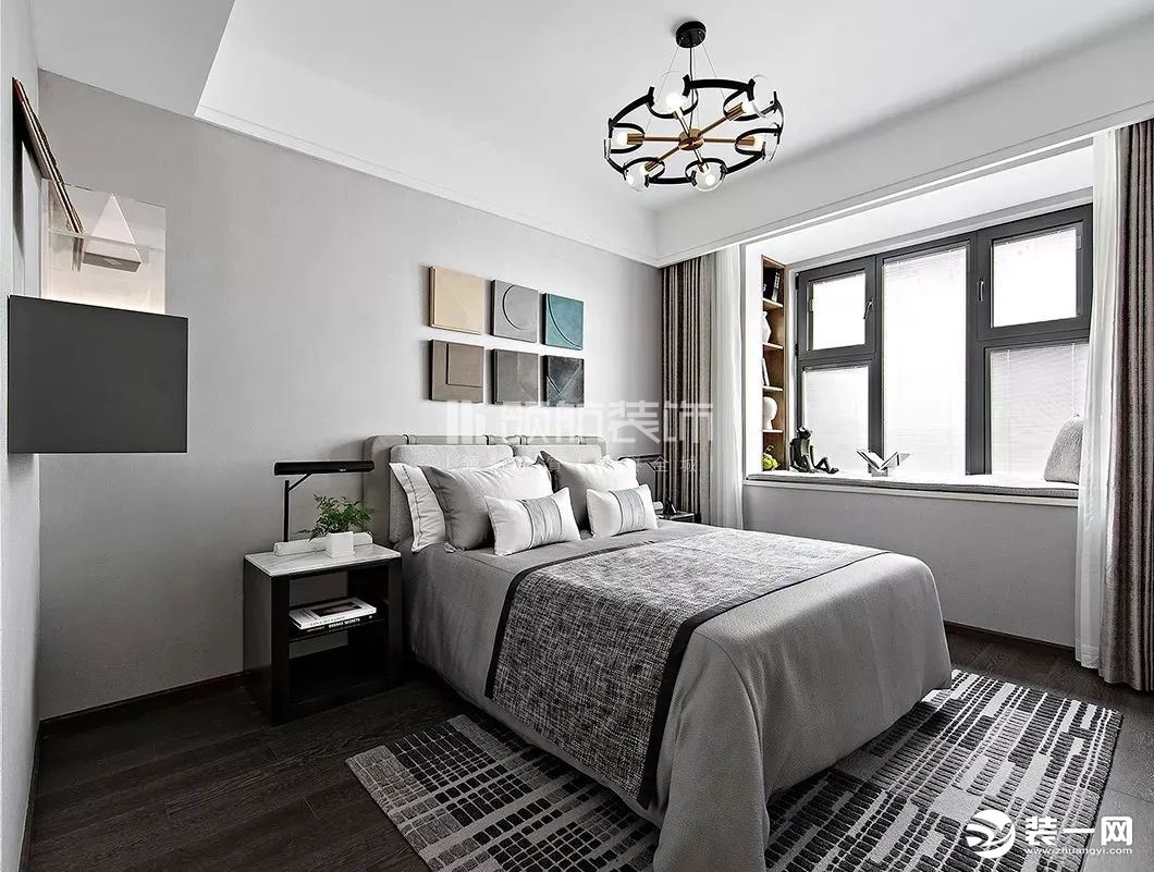 【领航装饰】徐州129平方户型现代风格三室卧室装修效果图