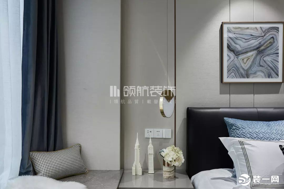 【领航装饰】徐州130平方户型现代风格三室卧室装修效果图