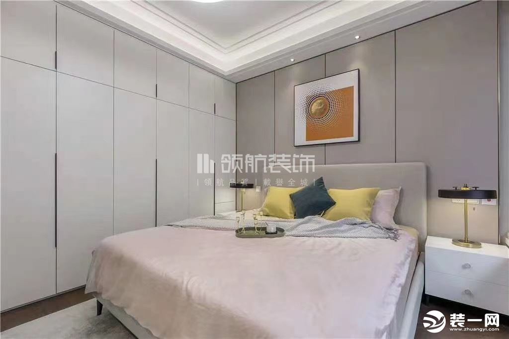 【领航装饰】徐州128平方户型现代轻奢风格三室卧室装修效果图
