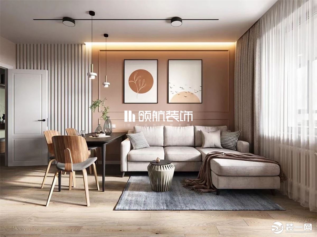 【徐州领航装饰】徐州90平方户型现代风格两居室客厅装修效果图	