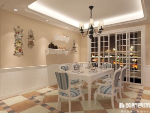 131平三居室地中海风格餐厅装修效果图