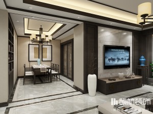 徐州富山小区中式风格110平方三居室装修效果图
