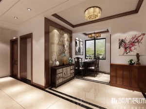 【领航装饰】徐州龙湖国际136平方户型新中式风格三居室装修效果图