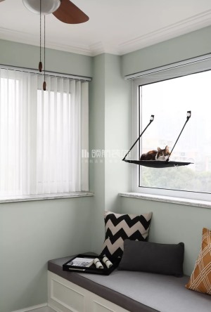 【领航装饰】徐州160平方户型美式轻奢风格三居室飘窗装修效果图