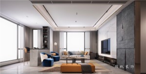 【领航装饰】徐州180平方户型现代风格三室客厅装修效果图