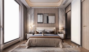 【领航装饰】徐州180平方户型现代风格三室卧室装修效果图