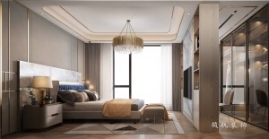 【领航装饰】徐州180平方户型现代风格三室卧室装修效果图