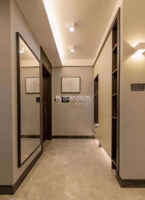 【领航装饰】徐州100平方户型现代轻奢风格三室走廊装修效果图