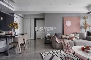 【领航装饰】徐州130平方户型现代风格三室客厅装修效果图
