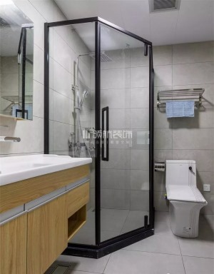 【领航装饰】徐州116平方户型北欧风格三室浴室装修效果图