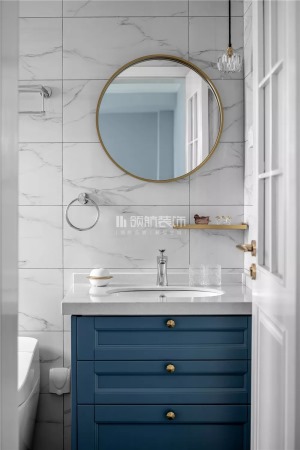 【领航装饰】徐州120平方户型美式轻奢风格三室卫生间装修效果图