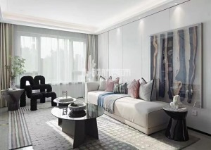 【领航装饰】徐州85平方户型现代风格两室客厅装修效果图