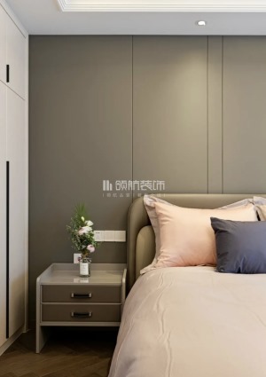 【领航装饰】徐州185平方户型港式风格三室卧室装修效果图