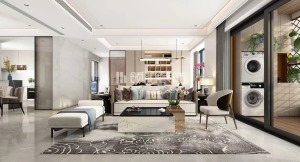 【领航装饰】徐州125平方户型现代轻奢风格三室客厅装修效果图