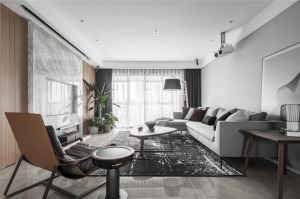 【领航装饰】徐州110平方户型现代简约风格三室客厅装修效果图