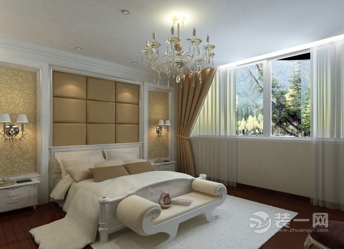 中铁品园 85平 二居室 造价 8万 现代简约 卧室装修效果图
