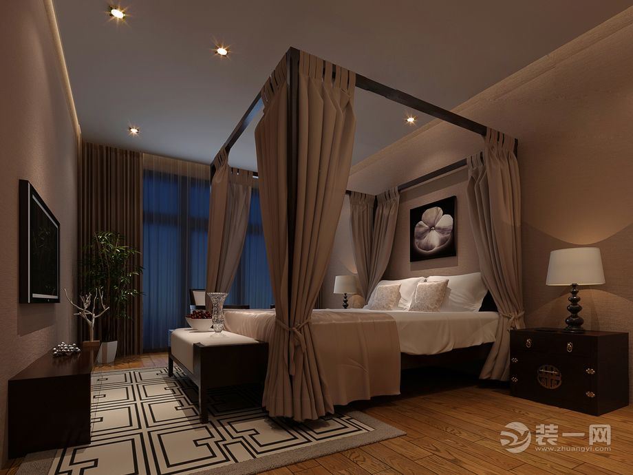 佳源巴黎都市132平 三居室 造价16万 现代简约卧室装修效果图