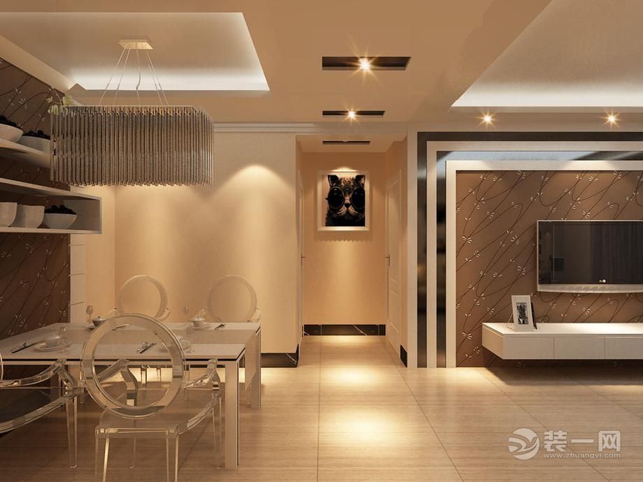 金辉悦府93平 二居室 造价12万 现代简约客餐厅装修效果图