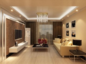 金辉悦府93平 二居室 造价12万 现代简约客厅装修效果图