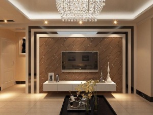 金辉悦府93平 二居室 造价12万 现代简约客厅装修效果图
