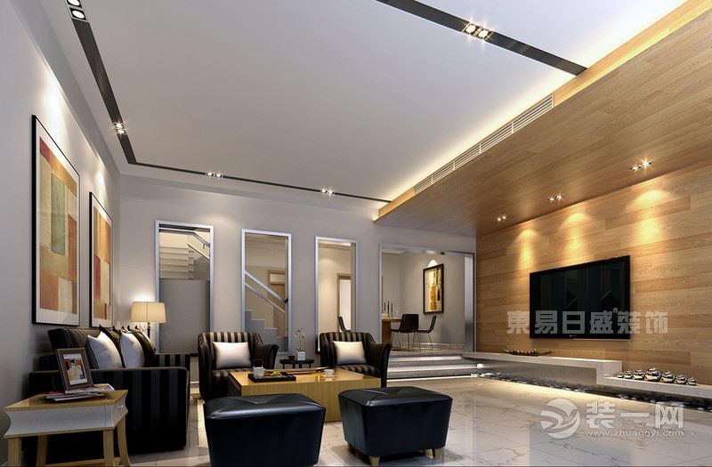 金地三千府 400平米 造价56万 现代风格客厅