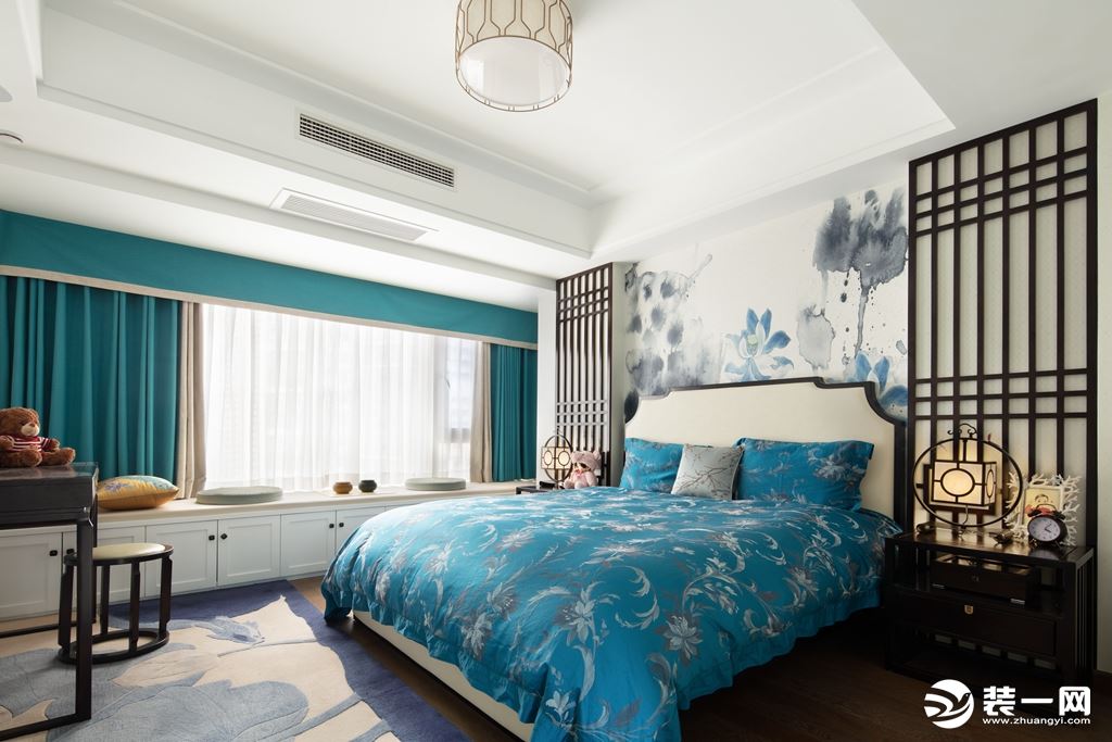 长沙速美超级家 北辰三角洲140㎡ 平层 新中式风格 造价32万 卧室