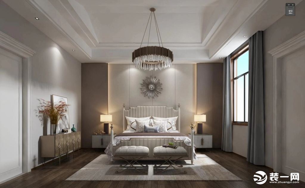 长沙速美超级家 五矿万境蓝山217㎡ 复式 美式风格 造价40万 卧室