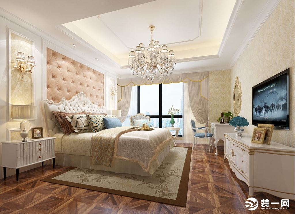 长沙速美超级家 丽景滨江194㎡ 平层 新古典风格 造价30万 卧室