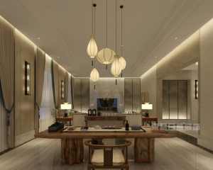 金澤園 540平米 造價65萬新中式別墅電視背景