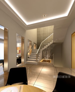 金地三千府 400平米 造价56万 现代风格楼梯间