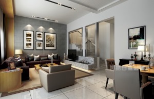 金地三千府 400平米 造价56万 现代风格负一楼客厅