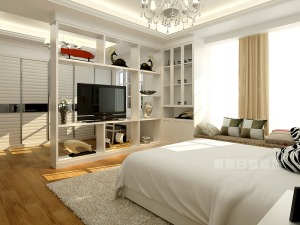 金地三千府 400平米 造价56万 现代风格次卧室