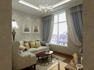 长沙速美超级家 北大资源570㎡ 别墅 美式风格 造价200万 起居室