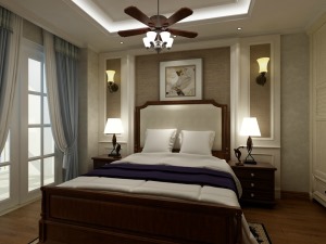 长沙速美超级家 北大资源570㎡ 别墅 美式风格 造价200万 卧室
