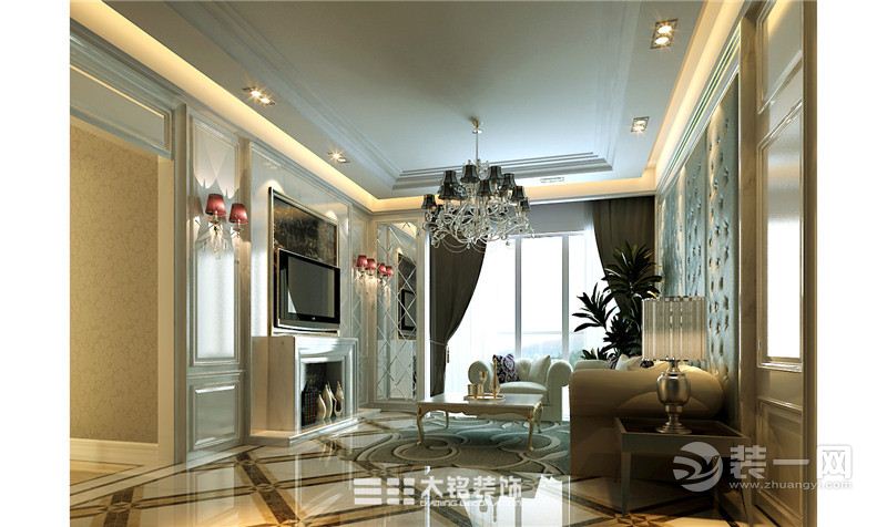 郑州红星国际小区四居室188平简欧风格红星国际A客厅