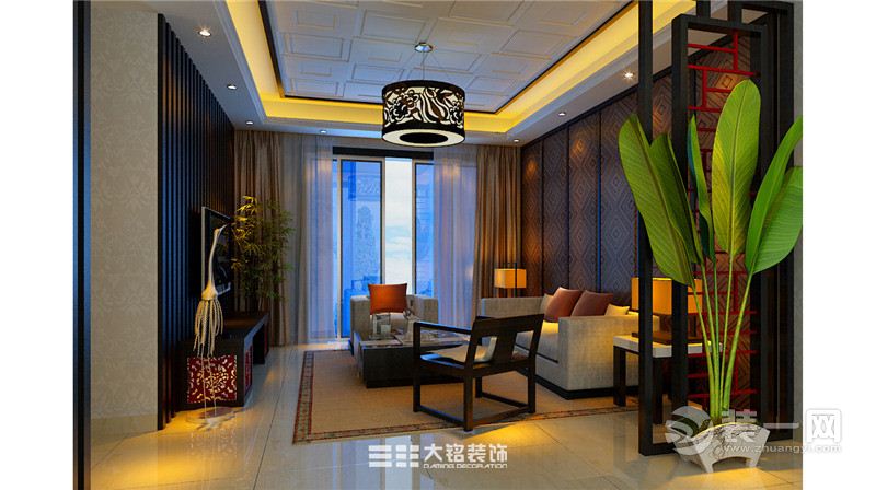 郑州红星国际小区139平三居室中式风格装修红星国际B客厅