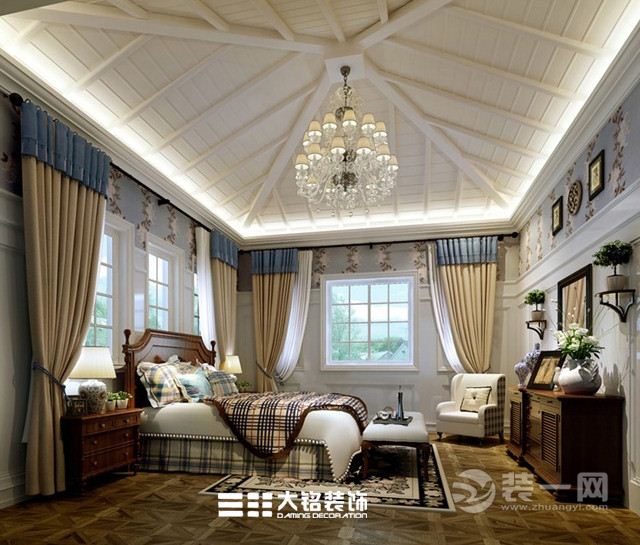 郑州思念果岭160平四居室美式风格装修次卧