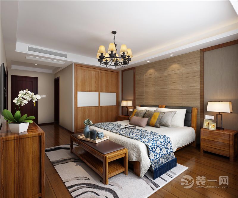 郑州海马公园166平三居室中式风格装修主卧