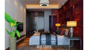 郑州红星国际小区139平三居室中式风格装修红星国际B主卧室