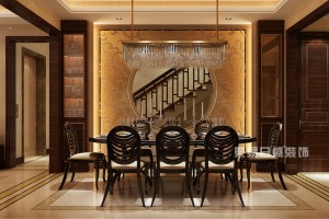 泰禾壹号院欧式古典风格装修餐厅装修效果图
