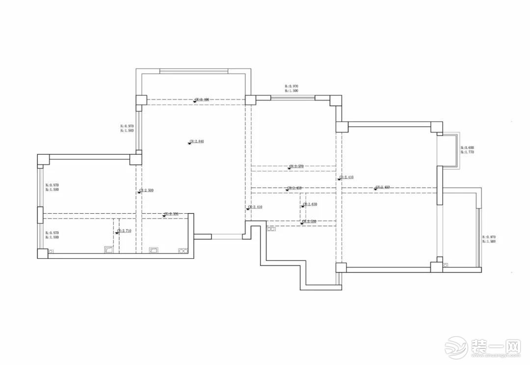 中央公园130平 四居室 现代风格 户型图