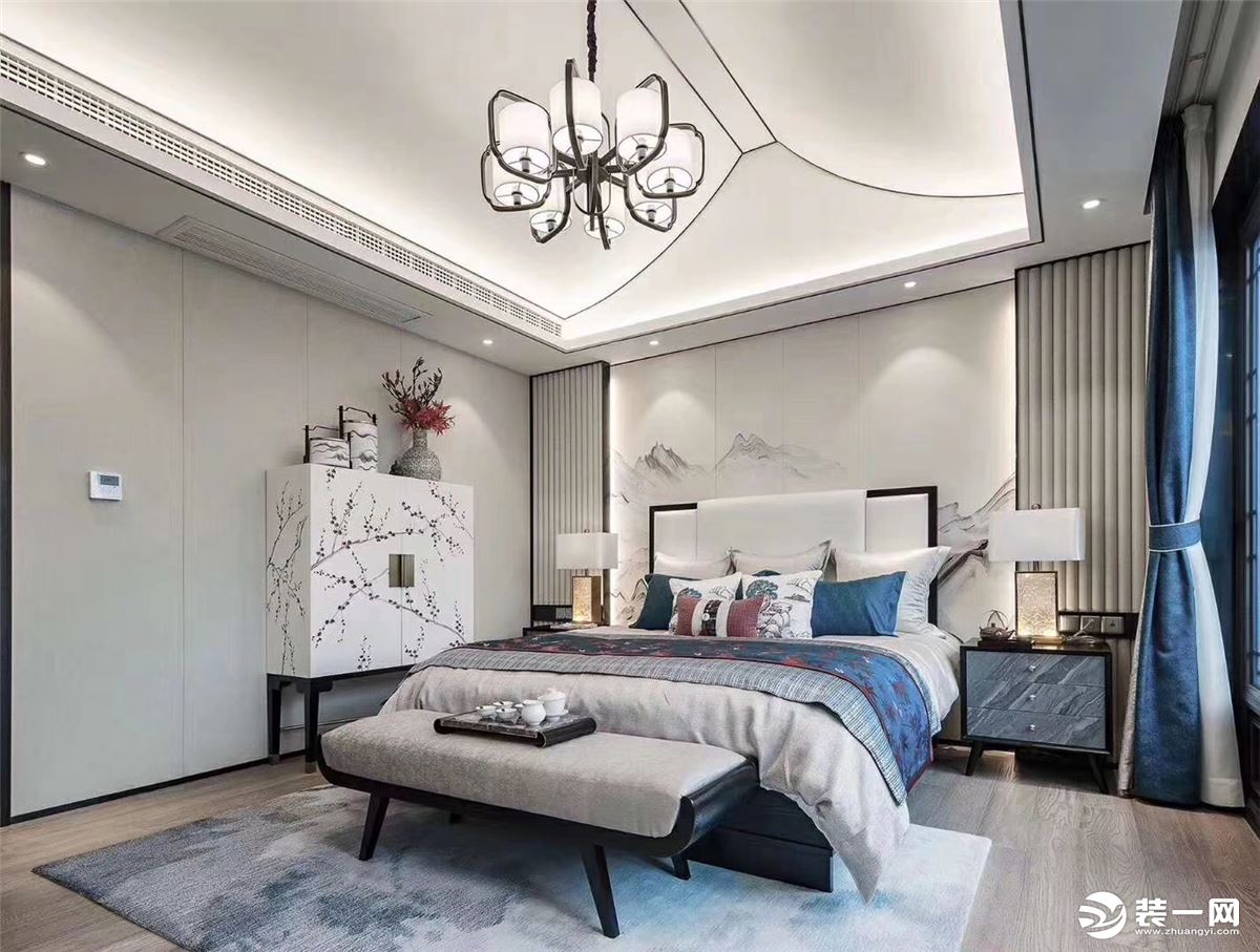 【重庆西港装饰】融创凡尔赛 210平  中式 卧室装修效果图