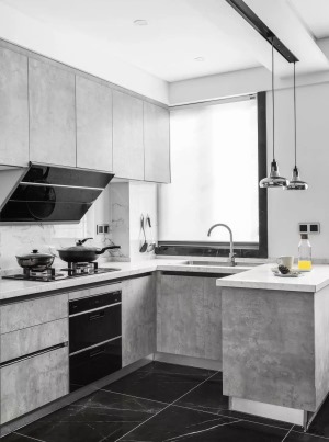 中央公园130平 四居室 现代风格 厨房装修效果图
