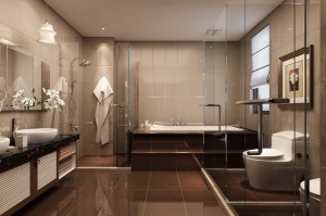 白桦林间370㎡新中式别墅浴室装修效果图