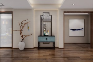 金地尚林苑230平米新中式四居室玄关设计效果图