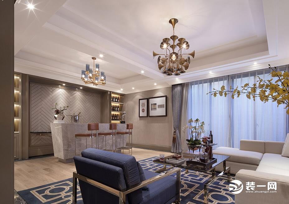 华馨公寓198㎡四居室新古典风格效果图待客厅